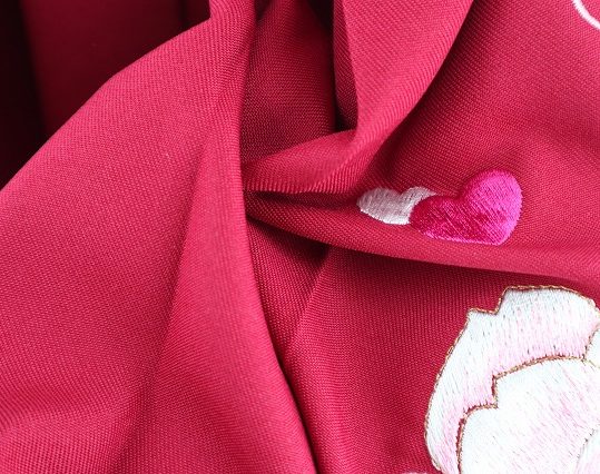 卒業式袴単品レンタル[刺繍]ローズピンクにバラとハート刺繍[身長158-162cm]No.617
